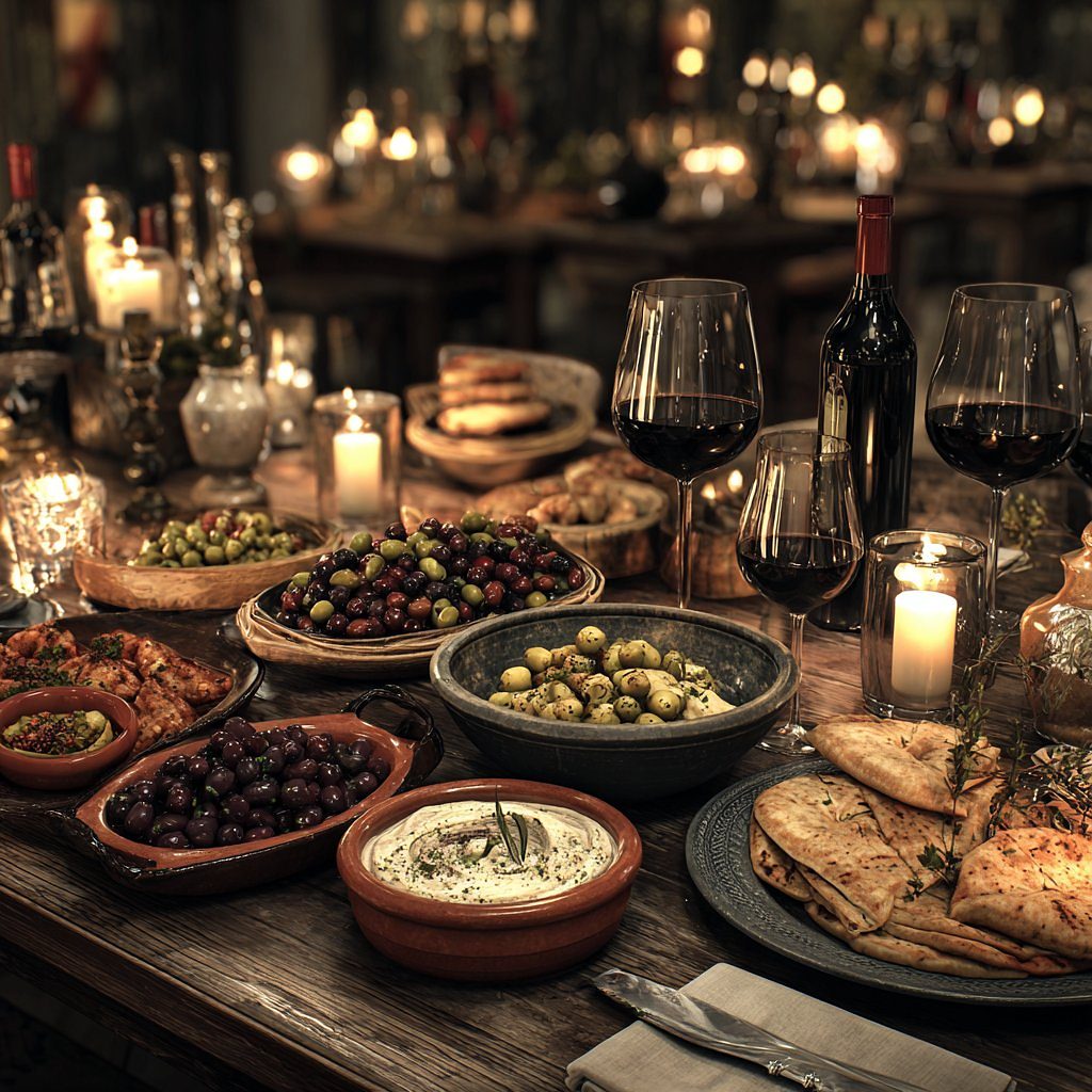 Candlelit table at KYMA